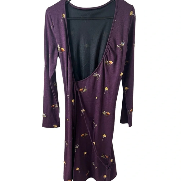 Jessie Zhao Purple Floral Wrap Dress - Picture 6 of 8